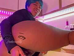 Ms Bulma Briefs Gives You A Show In Her Kitchen