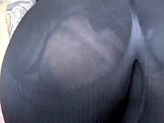 i'm looking at this milf's huge ass in sheer leggings up close