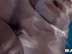 The Nymphomaniac Actress and Actor Share a Passionate Encounter in the Pool During the Recording Interval