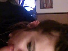 Kayla SUCKS big dick in amateur scene with monster cock