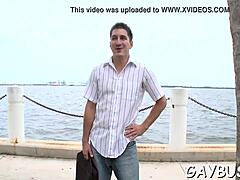 Spruce hunk lured into wild blowjob with gay 😏