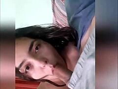 Latina secretary gives handjob with cum!