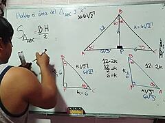 Solving mathematical triangle puzzle in bedroom 😊