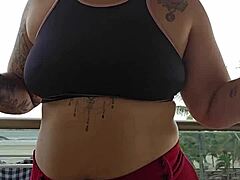 Exhibitionist Flashes Ass On Balcony