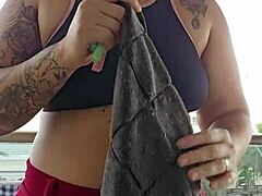 Exhibitionist Flashes Ass On Balcony