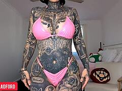 Slutty micro bikini twerking in Easter bunny lingerie