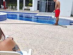 Latina Housewife Tongue Action With Bodybuilder!