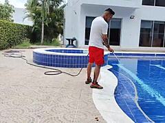 Latina Housewife Tongue Action With Bodybuilder!