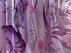 Hairy mature flashing in transparent dress 😏