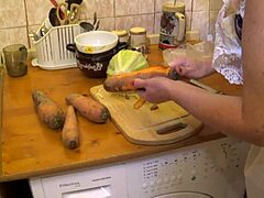 Mature Amateurs Prepare Carrots Carefully