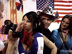 Two Amazing Chicks Bent Over And Licking Cocks In Cowgirl Position