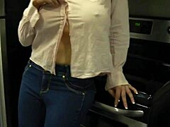 fucking big titty wife in kitchen pov.