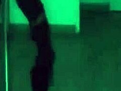 exotic dancer in lingerie strips and teases with handjob in private femdom session