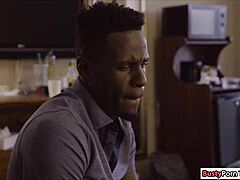 hot babe hints at riding her best friend's massive black cock