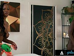 Coworkers August Skye & Ana Foxxx Get Intimate Massage