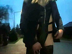 Outdoor tranny body BDSM session 😈 in public