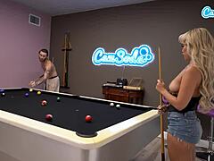 Petite busty asian fucked hard on pool table