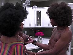 Groovy Ebony BBC Threesome Blowjob Doggystyle Cum in Mouth!