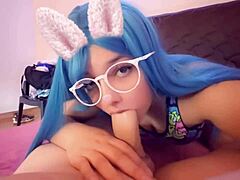 Bulma gives deepthroat blowjob to Goku while Vegeta trains in exotic homemade glamour scene. Cute teen babe bends over for doggystyle action.