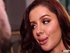 Shy petite blonde teen returns for deepthroat and hardcore fucking in long-distance reunion