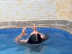 Um compilado with heyya wife in pov blowjob and exhibitionism at pool or changing room.