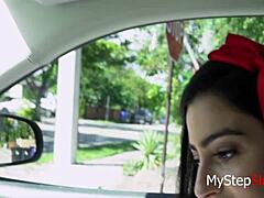 Stepdad lifts teen skirt for intense old young fucking