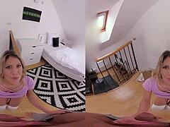 from voyeur to lover in czech vr 331 with blonde riding pov