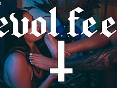 美人スヴェトランナのセクシー白爪先でラヴェナ誘惑クローズアップフェムドム足フェチ