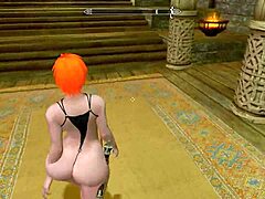 big booty redhead explores skyrim world