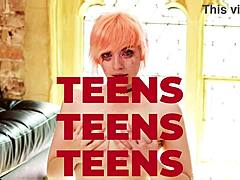 Blonde British Teen Deepthroats and Swallows Cum in Lingerie