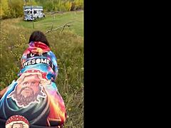 Destroying her pussy in holidays with anal assfucking and squirting during outdoor pov massage 😈