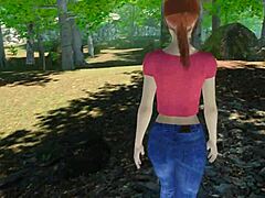 lets play paradise trails vr part 5 with redhead shaved pussy outdoor