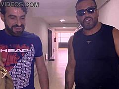 orgia with ale musa and debora fantini features brazilian latinas in group sex, blowjobs, and facial cumshots complete on red