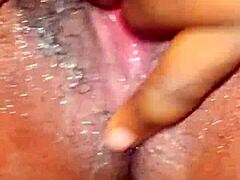 outdoor ebony teen with big natural tits does wet pussy masturbation in public