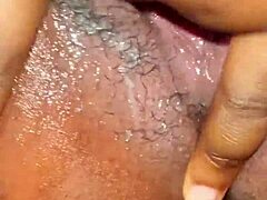 outdoor ebony teen with big natural tits does wet pussy masturbation in public