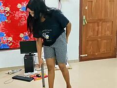 best threesome sex in 2025 shows komal and her friend getting fucked together during house cleaning in passionate cosplay mff