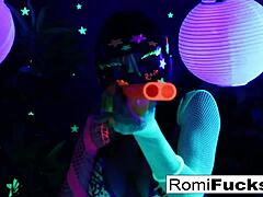 Oh wow, can you believe Romi Rain and Dani are having wild lesbian fun under black lights?!