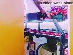 This desi housewife ends up fucking the store keeper, chatting dirty in Telugu all the while.