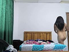 Busty executive flashes vagina