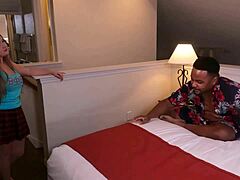 Busty Blonde Emma Shay Rides Huge BBC in Doggystyle Bedroom Action