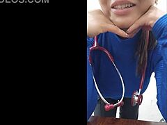 Why is this crazy latina nurse making homemade porno in the hospital office with big ass spreading?