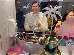 hey, wanna see this latina take a big monster cock in anal assfucking outdoors in public pub action?