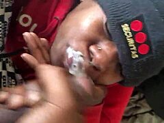 black ebony sucking cock to cum