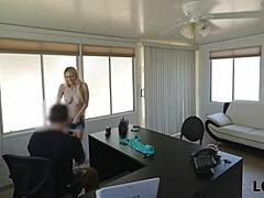 LOAN4K Pretty Blonde Allie Rae GLADLY Gives Sissy to Loan Agent