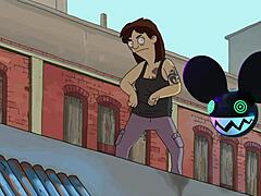 the dancing character from bob's burgers movie grooves to deadmau5 lightwave track.
