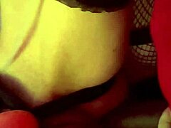 she dives into close-up anal and pussy self-fuck with huge dildo, leading to intense gaping orgasm