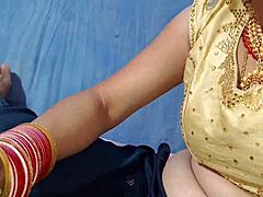 Most beautiful married Indian bhabhi gives cute blowjob on wedding