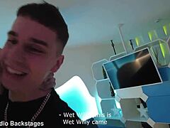 oh man, check out newbie mila ray diving into her first porn scene 1on1 with a monster cock backstage