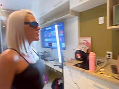 uniformed cop bends over blonde with natural tits for doggystyle with mii angel