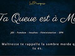Hey, ta queue est à moi in this French JOI femdom session with some steamy dirty talking.